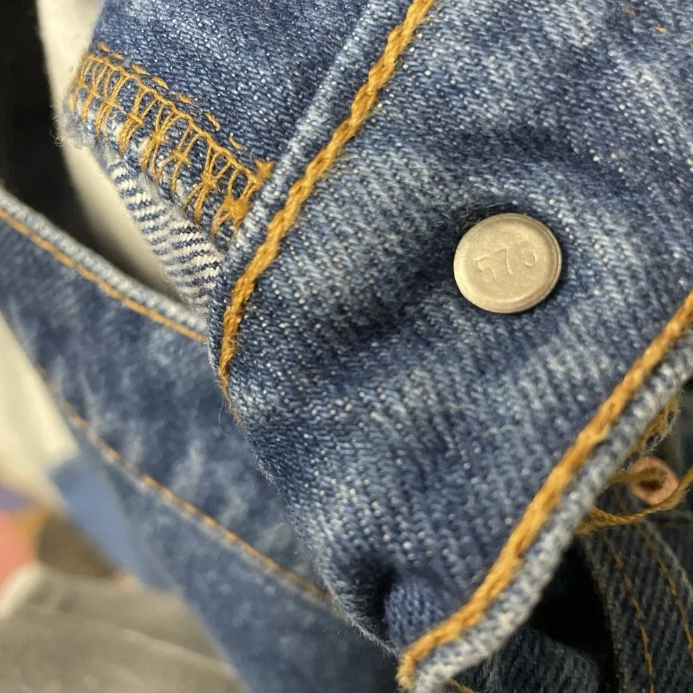 Vintage 90s Levis Jeans Mens 36x34 Blue Denim 517 Boot Cut Orange Tab Made M USA